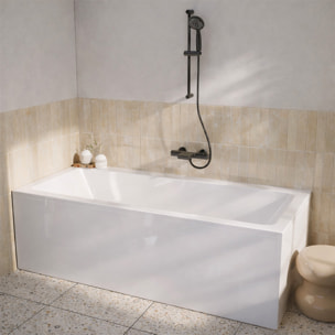 Pack Baignoire 180x80cm et 2 Tabliers recoupables - Blanc Brillant - Marina Square Duo