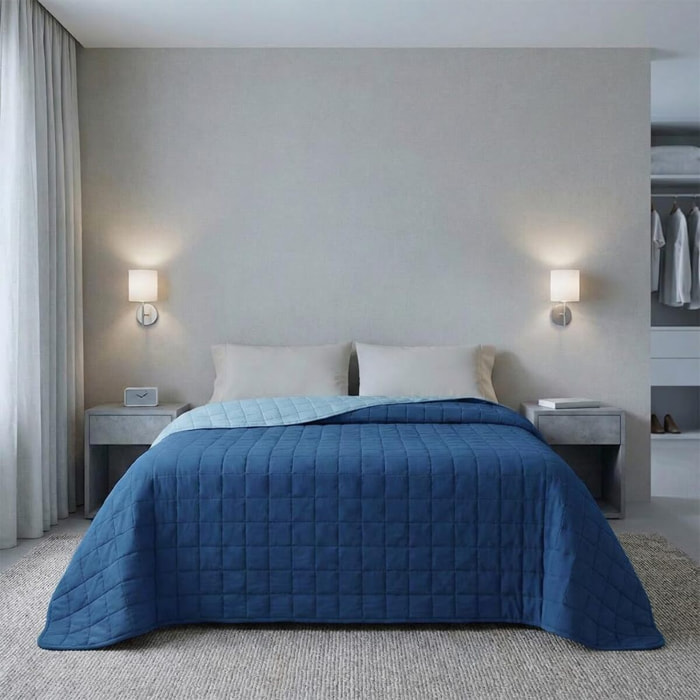 Copriletto estivo leggero double face 170x260 cm, trapunta estiva traspirante e morbida, coperta primaverile elegante e moderna, design reversibile per doppio stile, ideale per stagione calda, resistente e facile da lavare