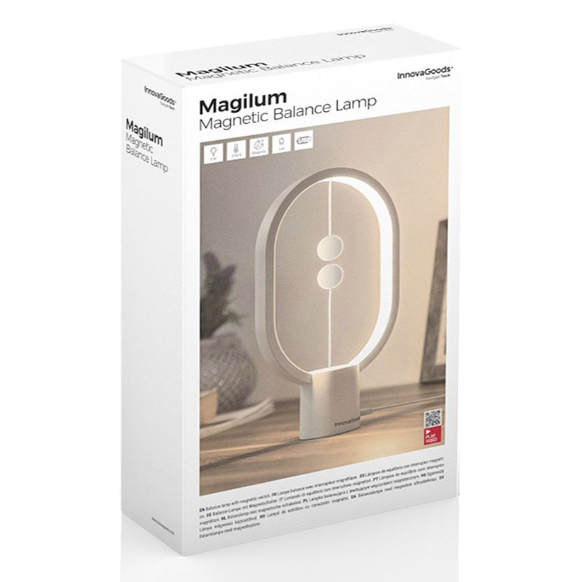 Lampada equilibrio con interruttore magnetico Magilum InnovaGoods - bianco - 14x24,8x5,5 cm