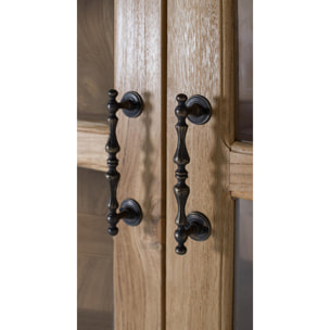 Vitrine en bois de teck 130 cm style rustique
