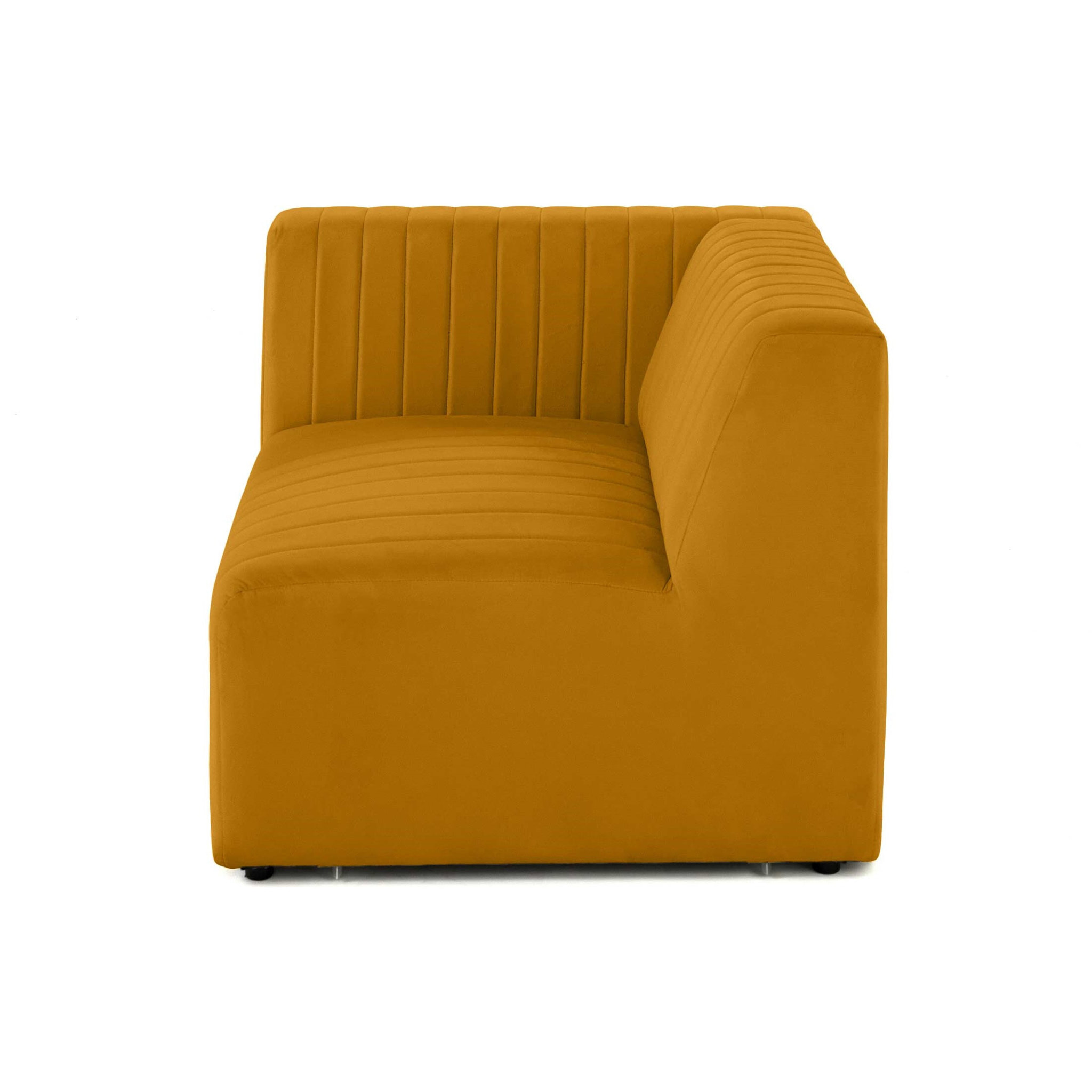Nova - module d'assise gauche - en velours - Jaune