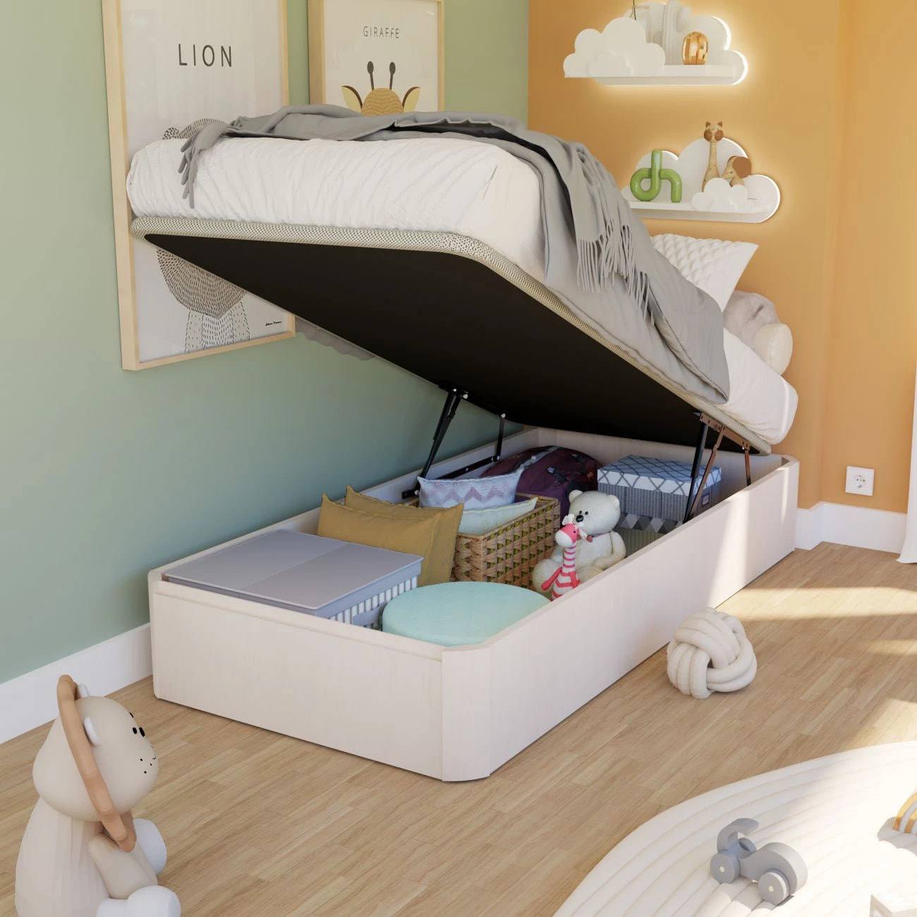 Canapé básico 90x190 cm en artic Luxury 3D Artic