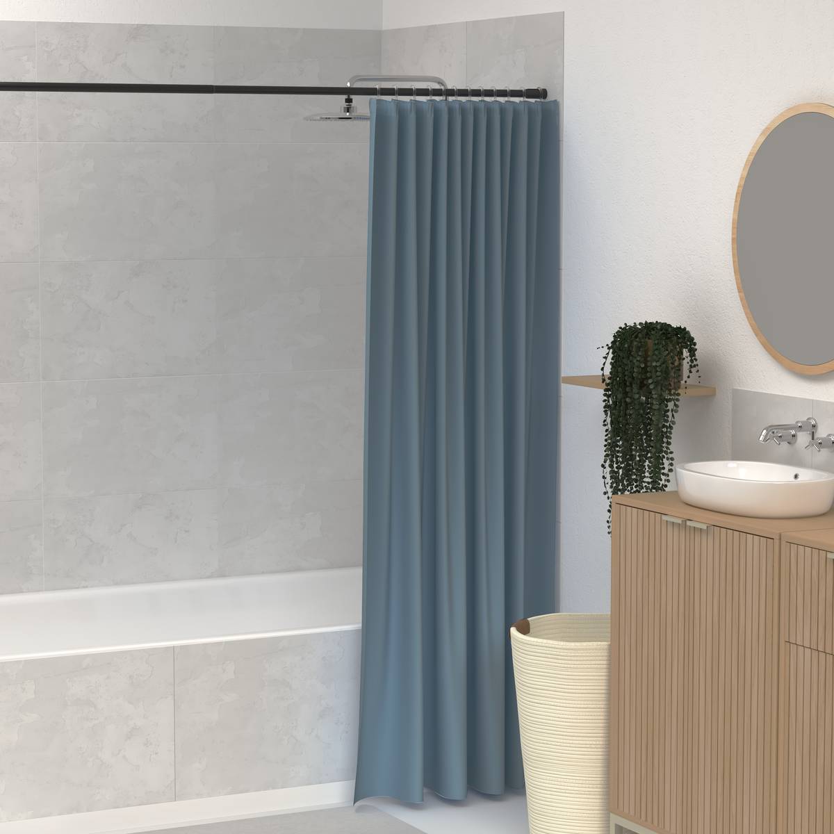 Rideau de douche Colorama 180x200cm bleu