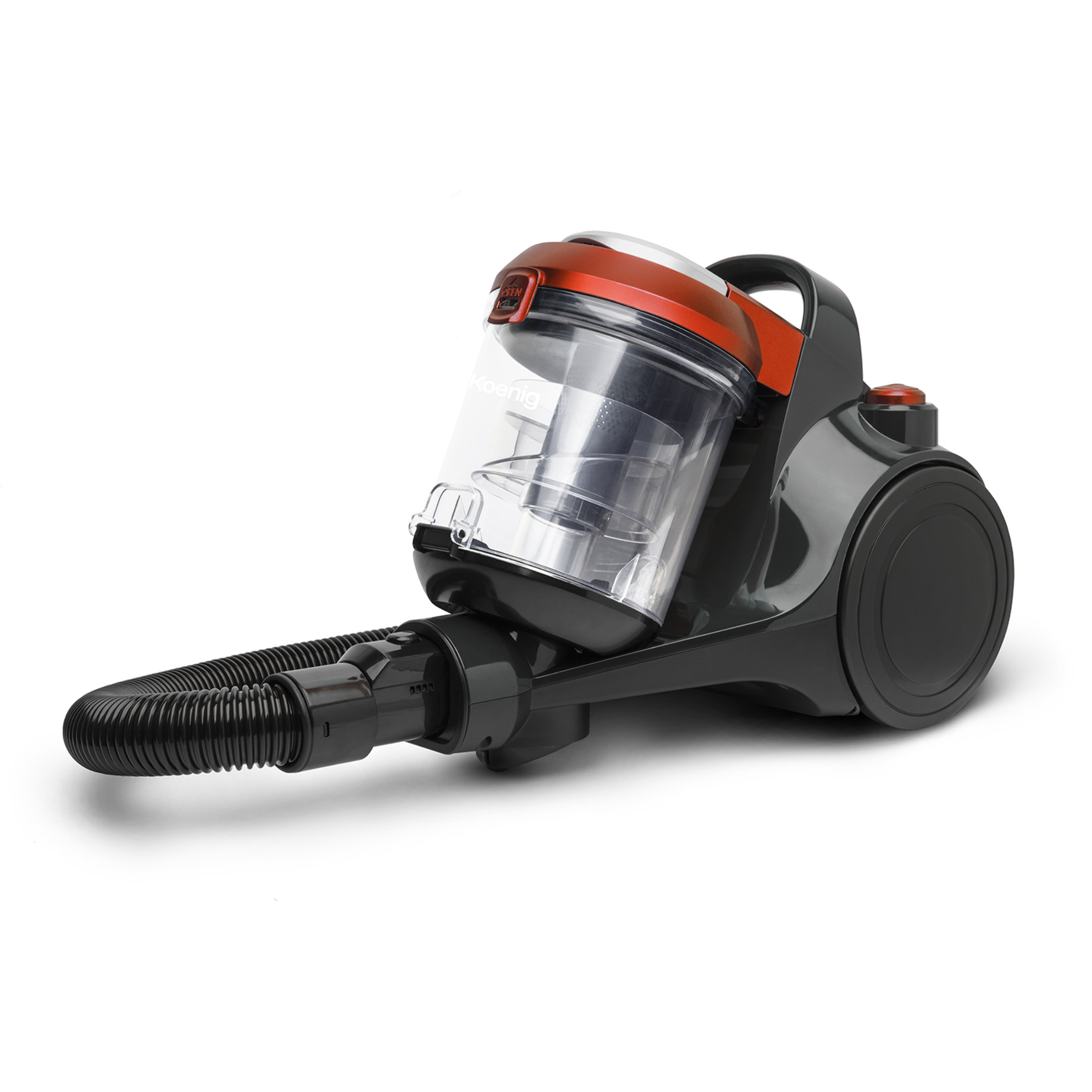 Aspirador ciclonico sin bolsa STC58 H.Koenig, cepillo para suelos duros y cepillo para alfombras y mascotas, filtro HEPA 12, 850W