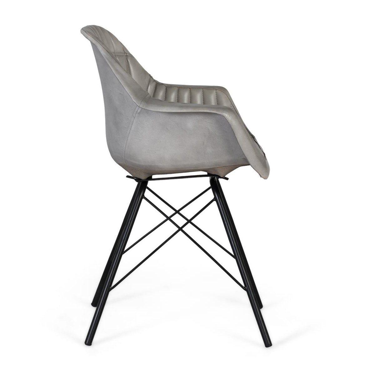 Silla de Piel 61 Cm Estilo Industrial