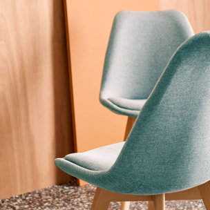 Chaise scandinave bois de hêtre et tissu (lot de 4) NILS