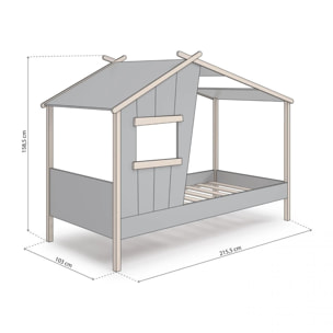 Cama cabaña Hutbed Verde Salvia - Oak Soft