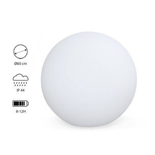 Boule LED 60cm – Sphère décorative lumineuse. Ø60cm. blanc chaud. commande à distance