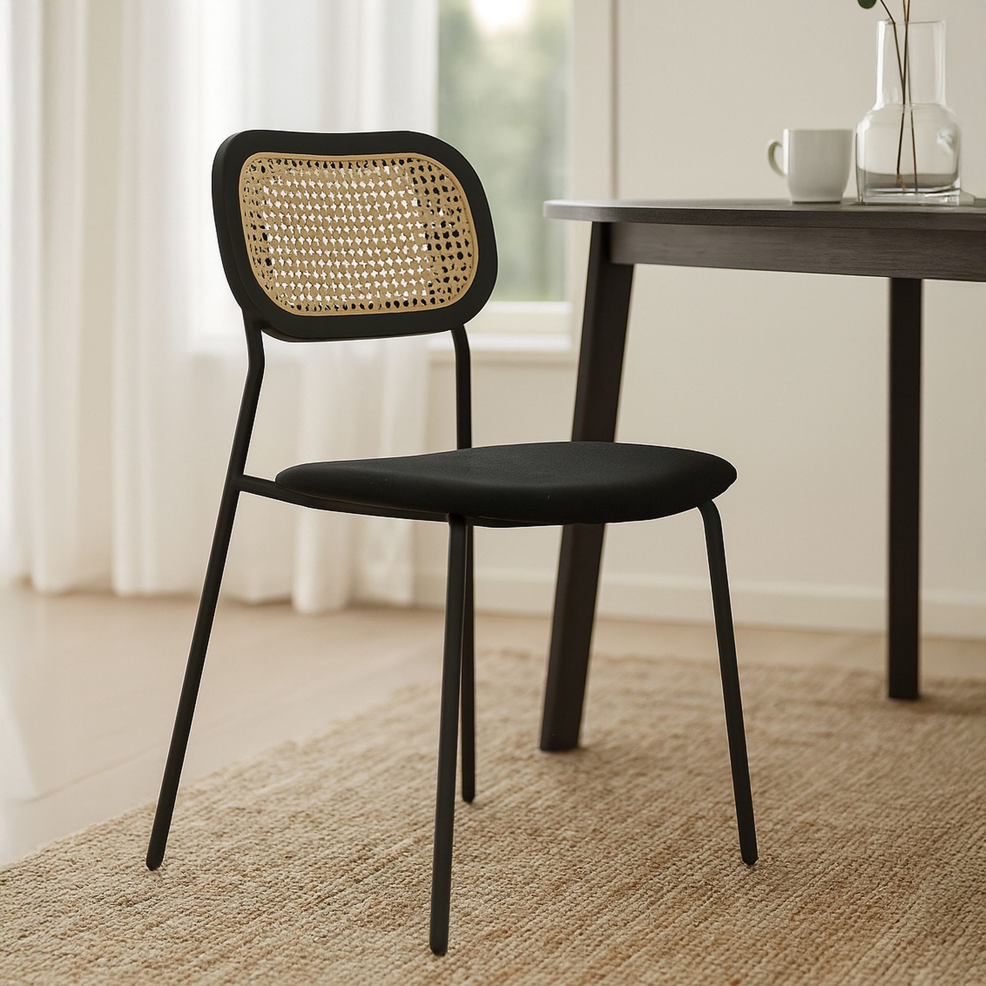 Lot de 2 chaises en bois et velours et pieds en métal NOSARA