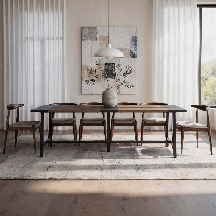 Mesa de comedor Caracas efecto Nogal, 240 cm