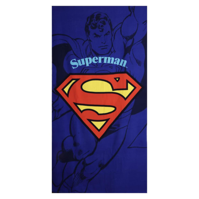 Toalla Microfibra de Superman - 90x180x1 cm - Color:Azul