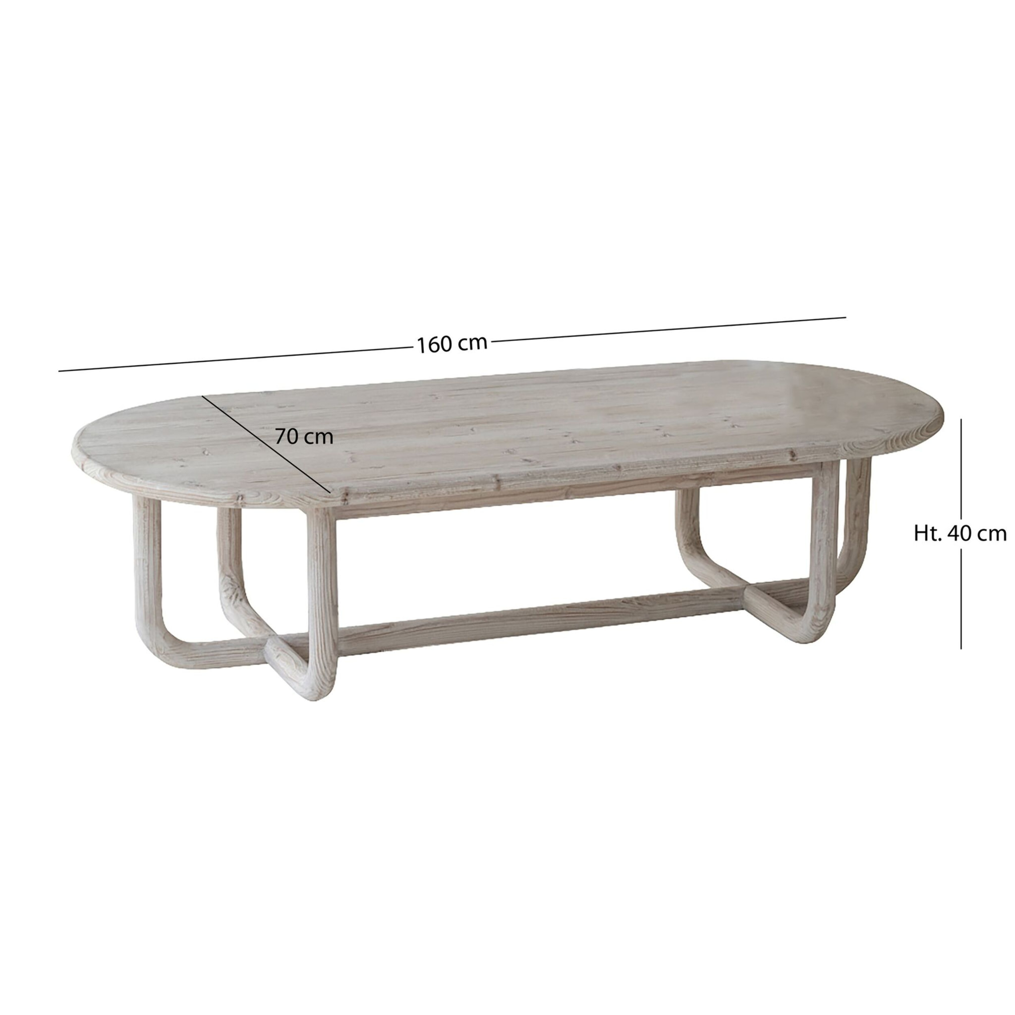 Table basse en pin recyclé KRISTEN