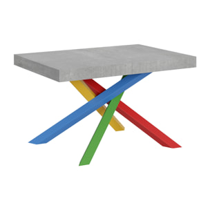 Table extensible 90x140/244 cm Volantis Gris Béton cadre 4/B