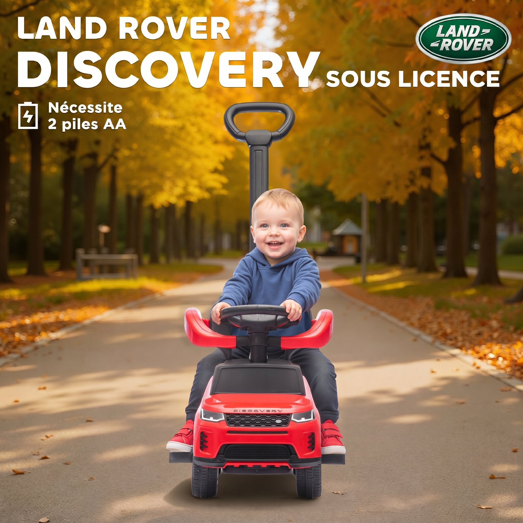 Porteur enfant voiture évolutif 2 en 1 licence Land Rover Discovery Sport effets sonores