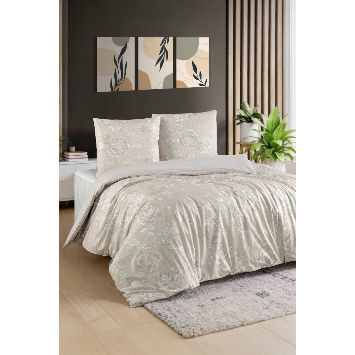 Parure housse de couette et taie(s) d'oreiller coton imprimé