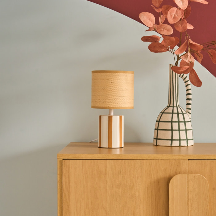 Lampe de table intérieur céramique moutarde H 28cm - Aurore