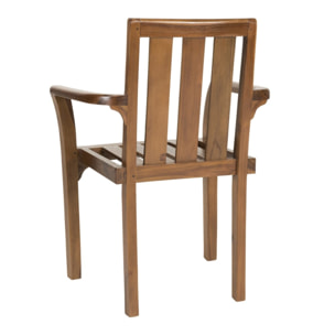 MAEVA - Ensemble de 2 fauteuils empilables en bois teck huilé