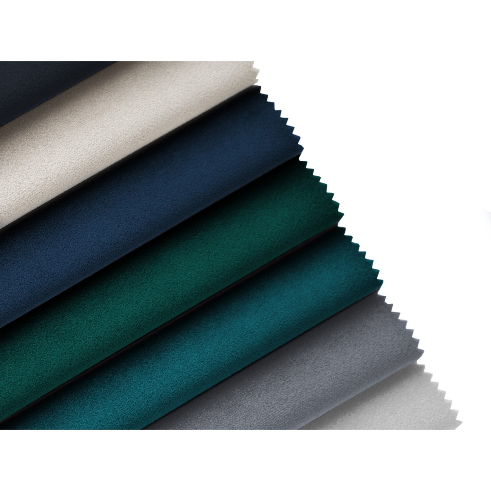 Méridienne gauche "Vienna" en velours bleu gris