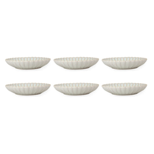 Lot de 6 assiettes creuses, Coquillage