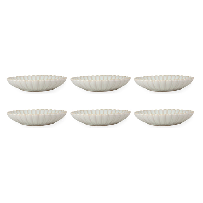 Lot de 6 assiettes creuses, Coquillage