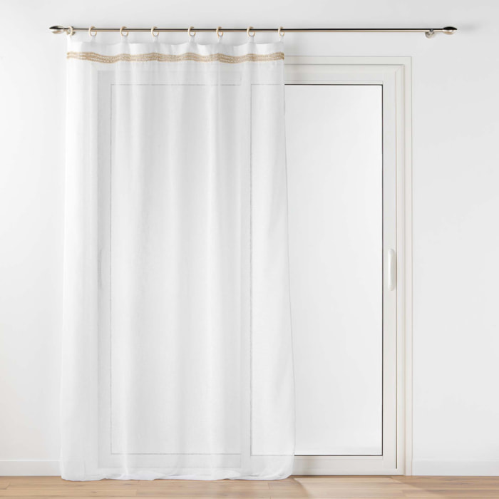 Voilages à œillets bois - Blanc