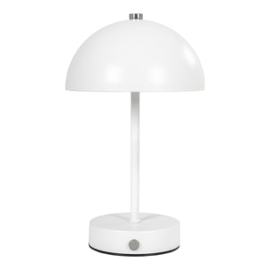 Lampada da tavolo ricaricabile Holt in metallo bianco 15x25 cm