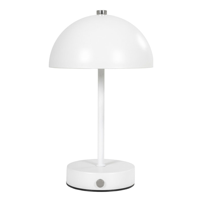 Lampada da tavolo ricaricabile Holt in metallo bianco 15x25 cm