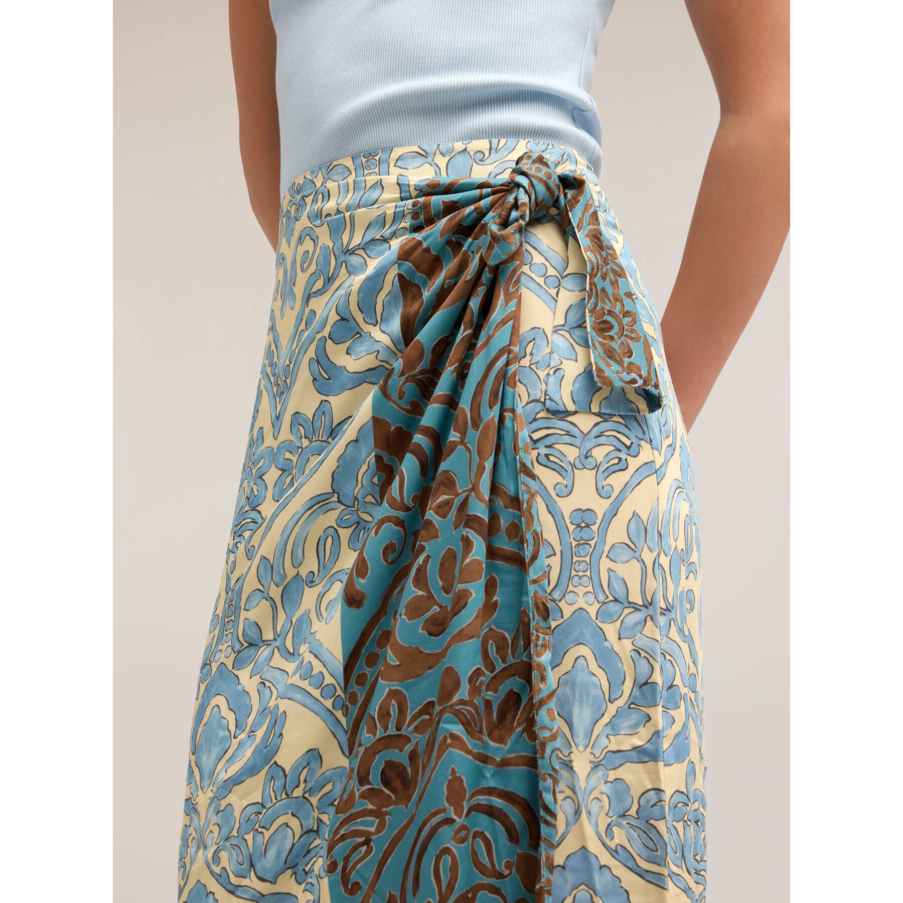 Motivi - Falda pareo estampado étnico - Light - blue