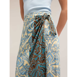 Motivi - Falda pareo estampado étnico - Light - blue