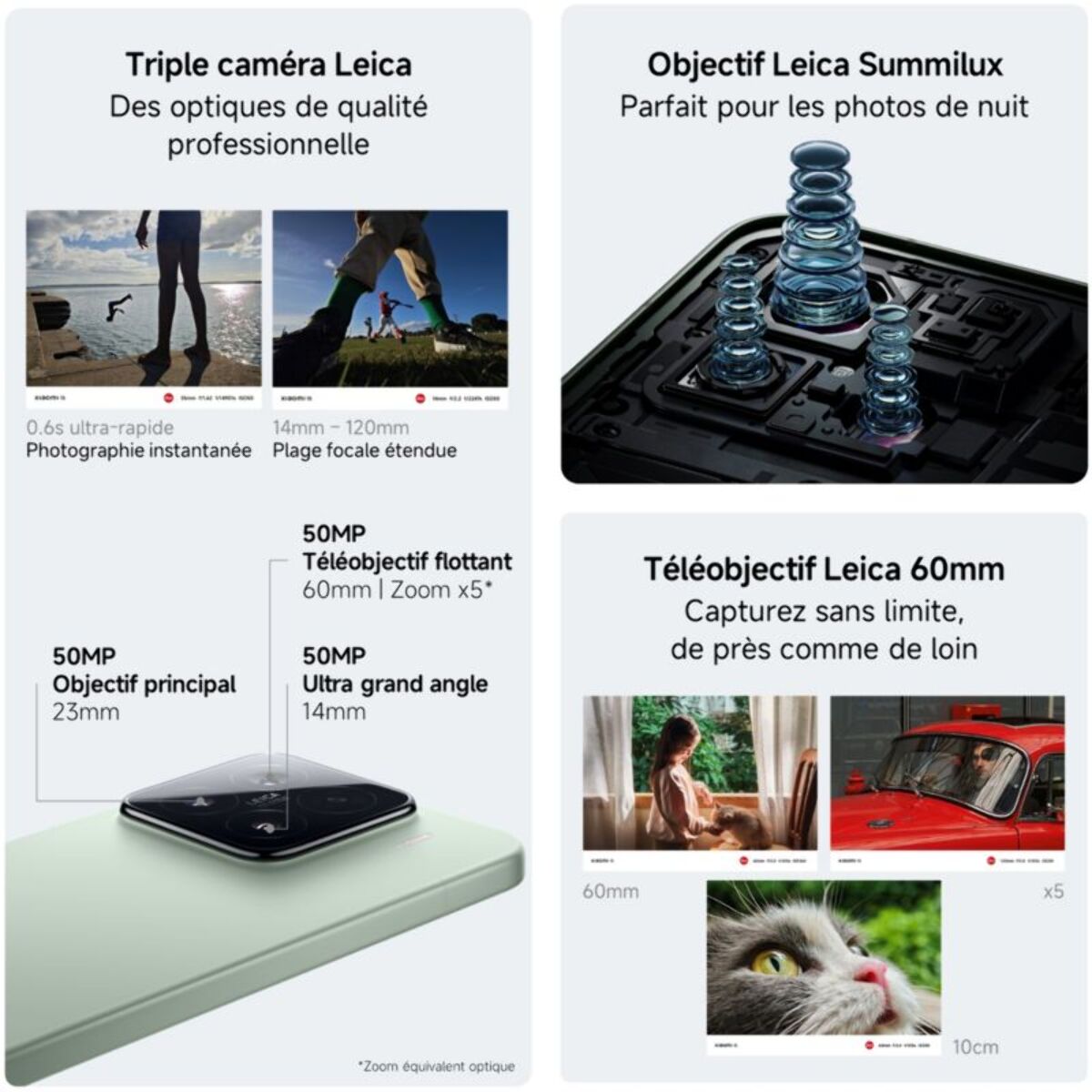 Smartphone XIAOMI 15 conçu avec Leica 5G 512Go Vert