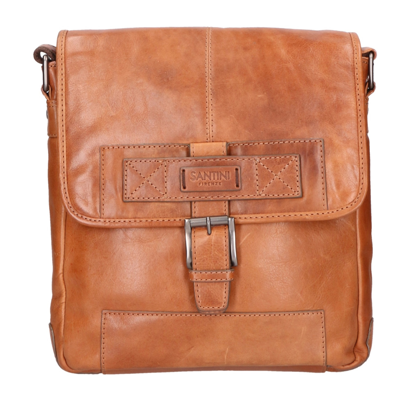 Borsa a tracolla unisex vera pelle - Modello False - 100% pelle - 26.5 x 26.5 x 7.0 cm