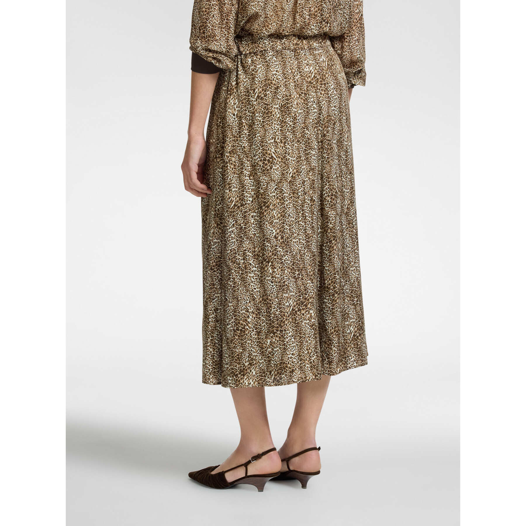 Elena Mirò - Falda cruzada estampada - Beige