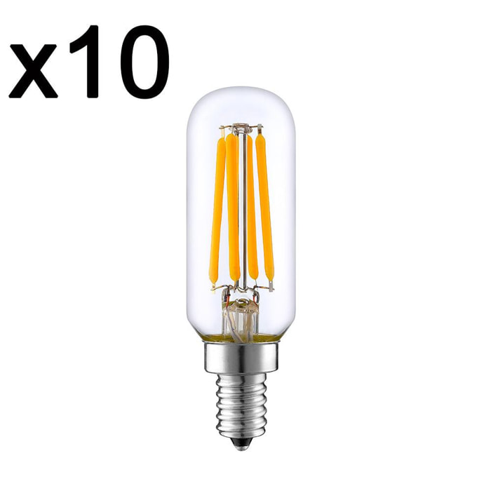 Lot de 10 ampoules filaments LED PLUTON E14 4W