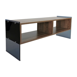 Mesa tv,100% tablero de aglomerado rechapado en melamina, color nogal_x000D_
humo