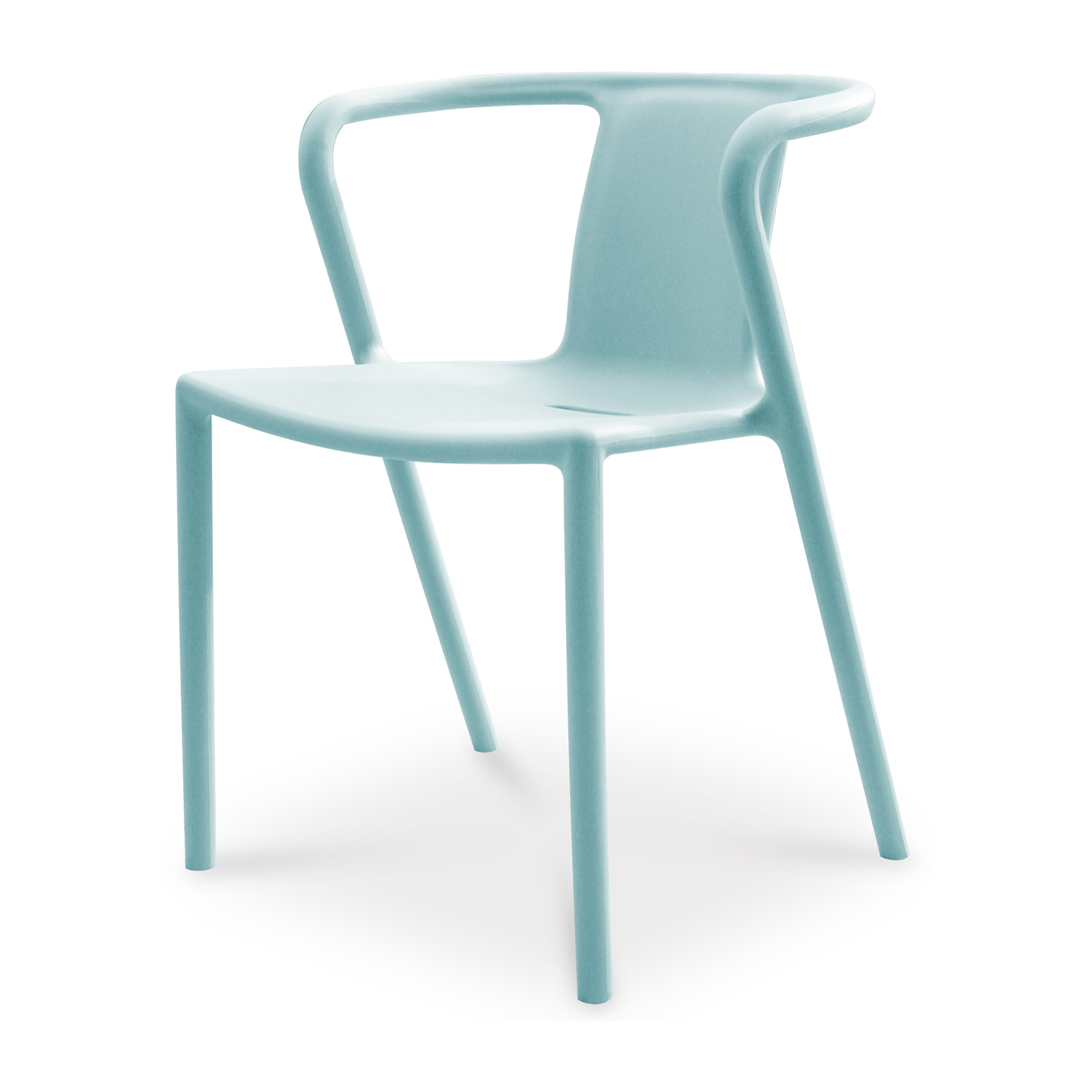 DIEGO - Fauteuil de jardin empilable en polypropylène bleu azur