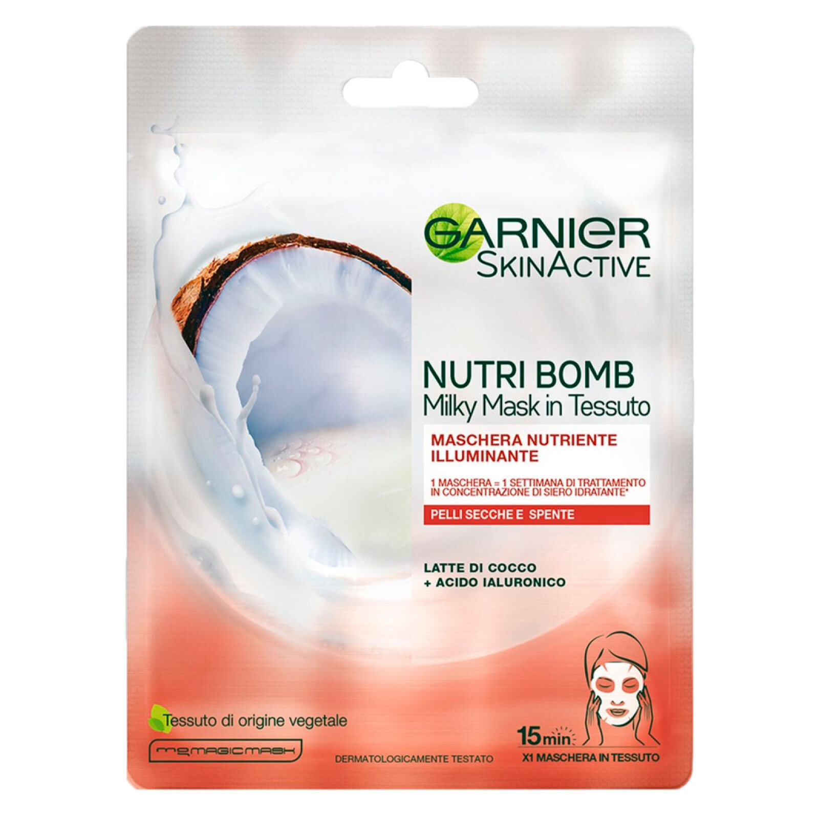 Maschera in Tessuto Latte di Cocco Nutri Bomb Trattamento Monouso