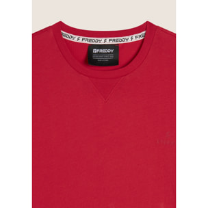 T-shirt Regular con Scollo girocollo e logo in tono colore