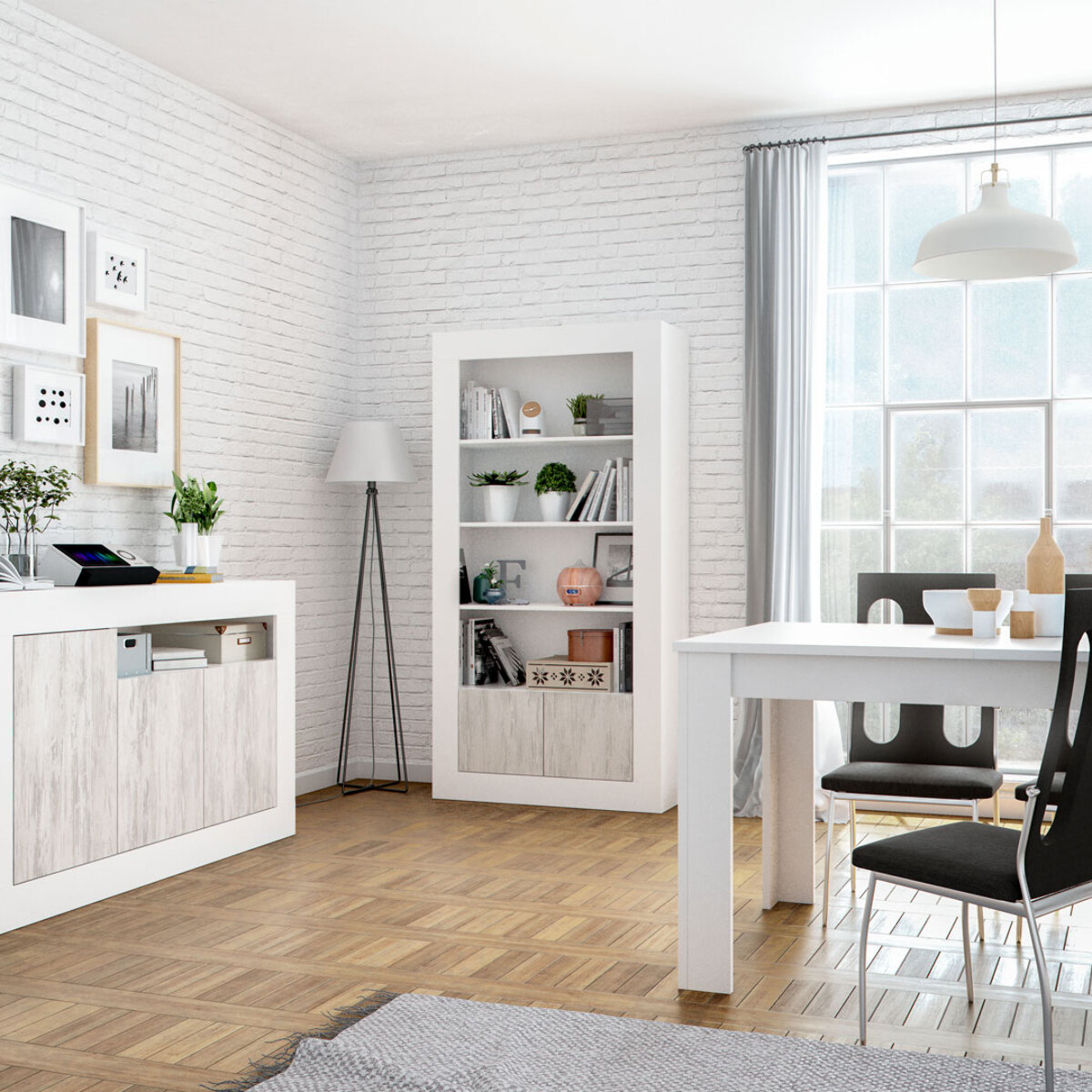 Aparador Baltik 3 Puertas 87x144x42 Cm Blanco Artik