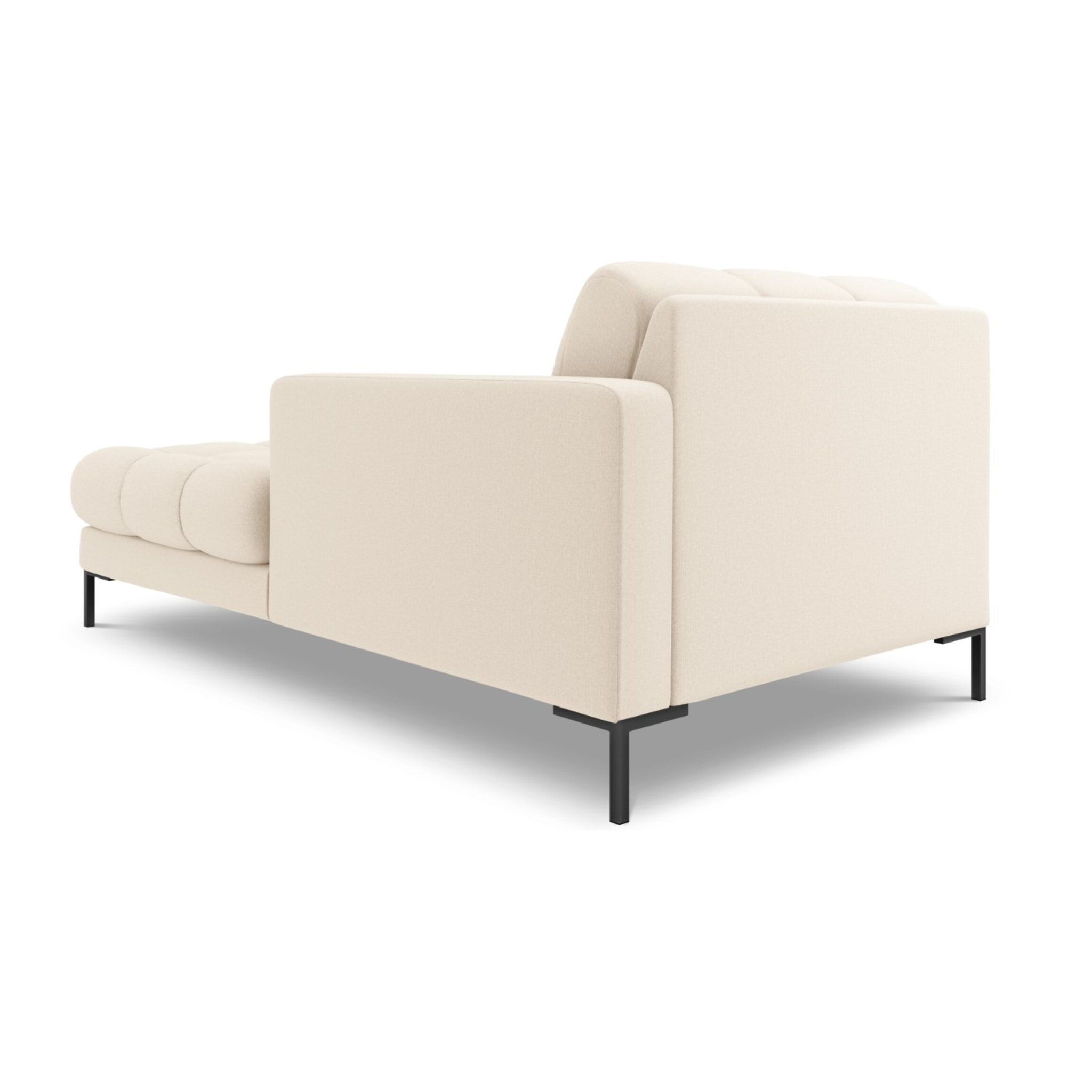 Méridienne droite "Bali" en tissu structurel beige clair