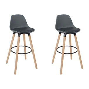 Tabouret De Bar Walt Gris - Lot De 2