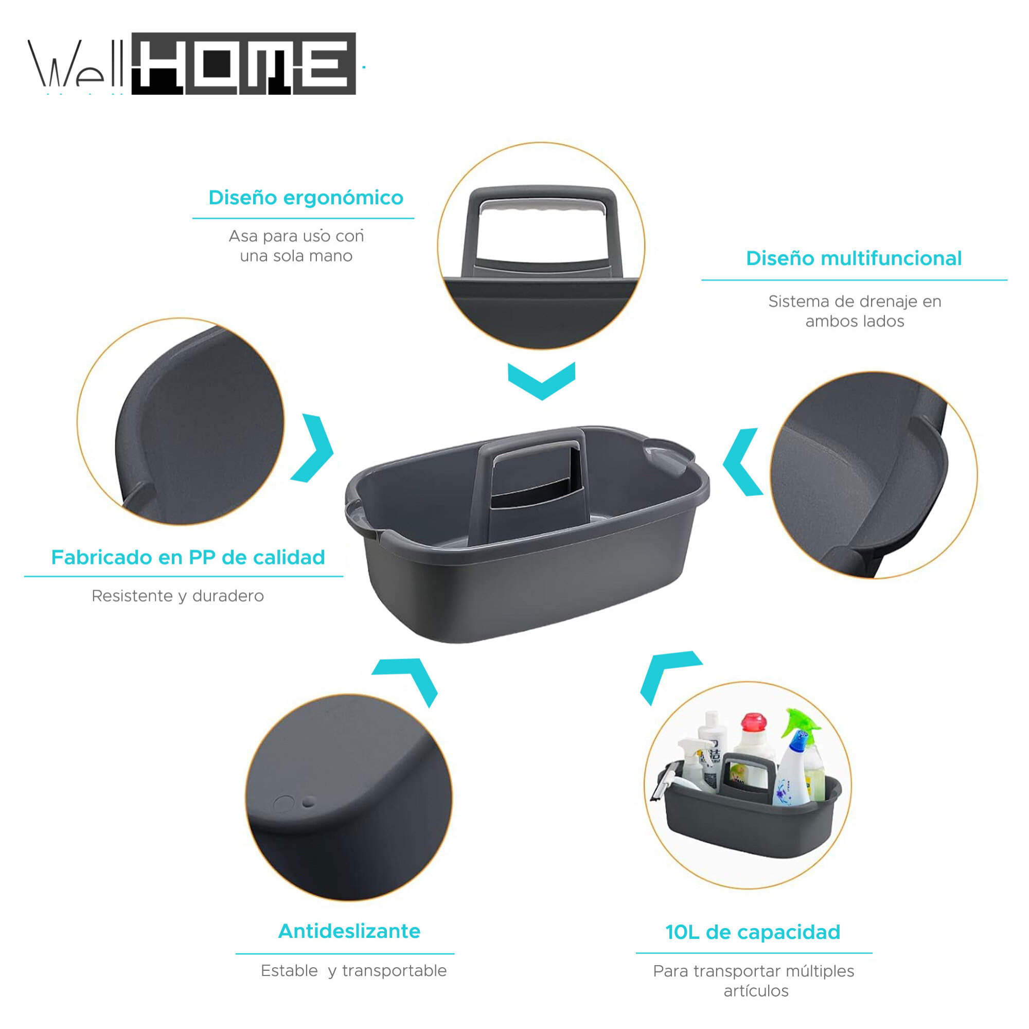 Well home set de 8pc de limpieza completa