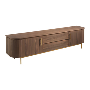 Mueble TV Angel Cerda madera chapada en nogal 220x45x55cm