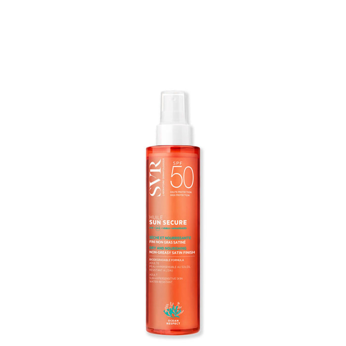 Sun Secure - Huile Biodégradable Sèche - Fini Satiné SPF50 200 ml