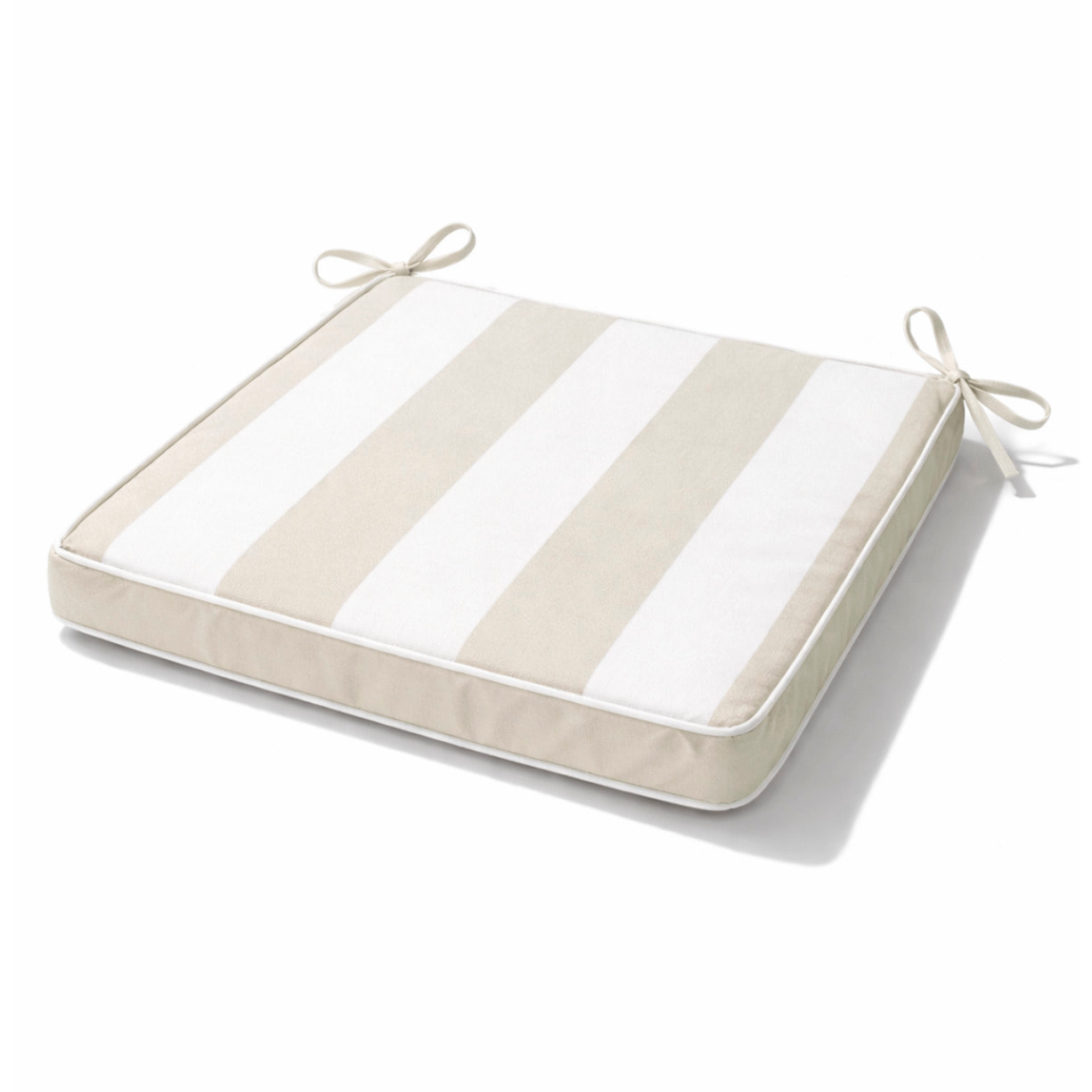 Galette de chaise imperméable déhoussable à rayures ARCACHON - Lin