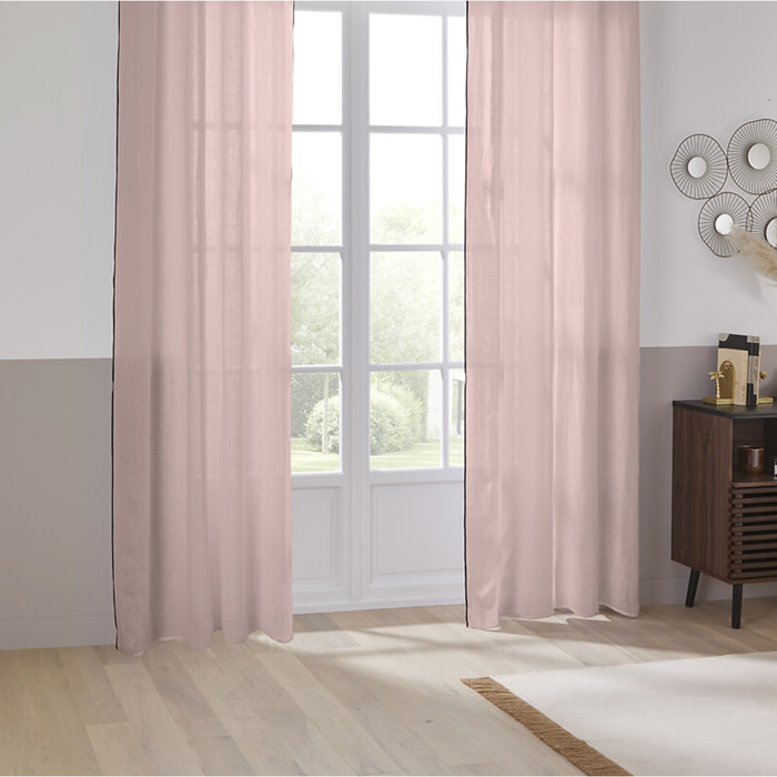 Rideau "Linah" - lin - rose - 130x260 cm
