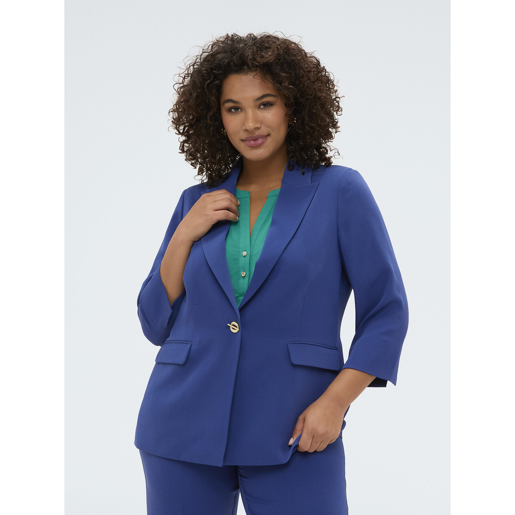Fiorella Rubino - Blazer con mangas tres cuartos - Azul aciano