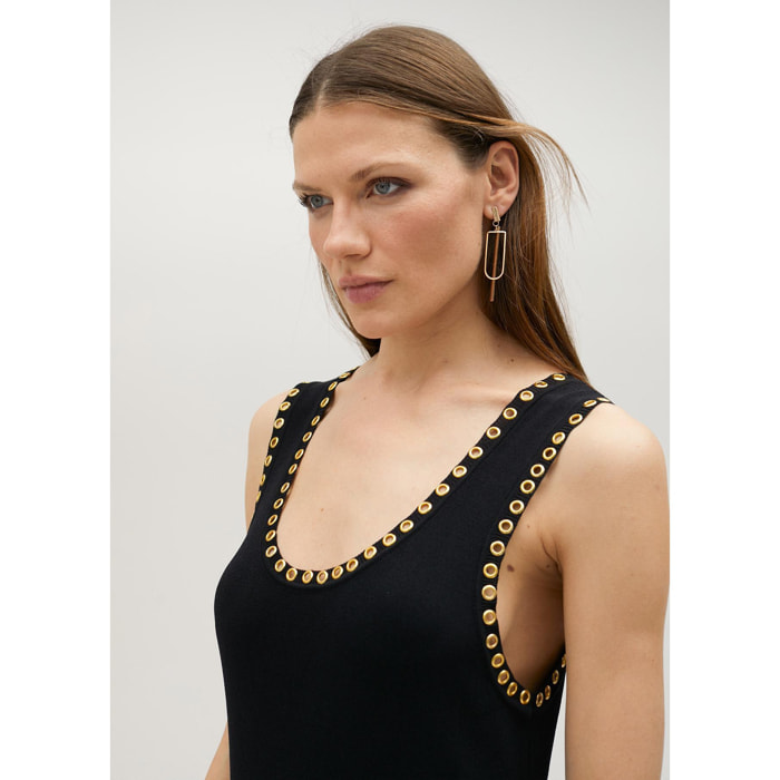 vestito occhielli dorati