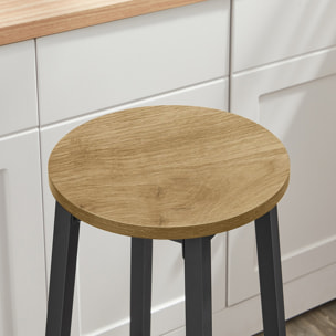 Sgabello bar Artisan in legno e acciaio nero