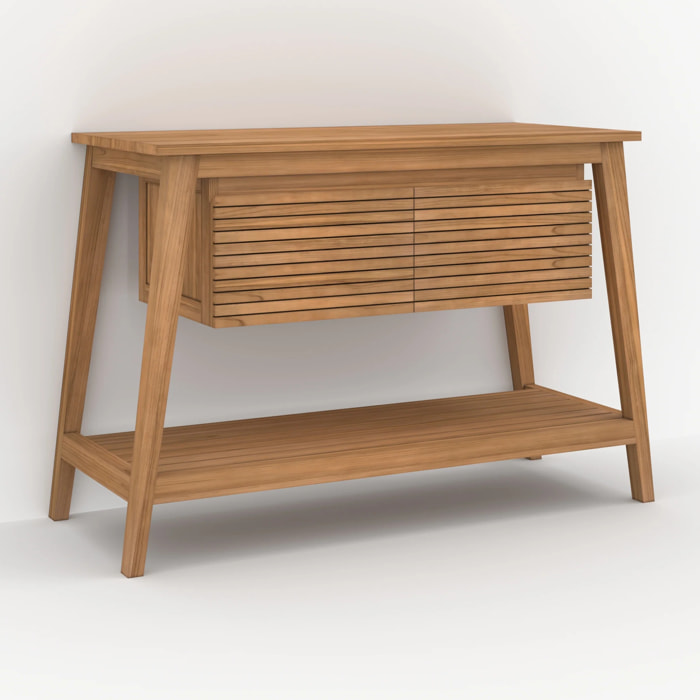 Meuble de salle de bain en bois de teck 120 cm - César