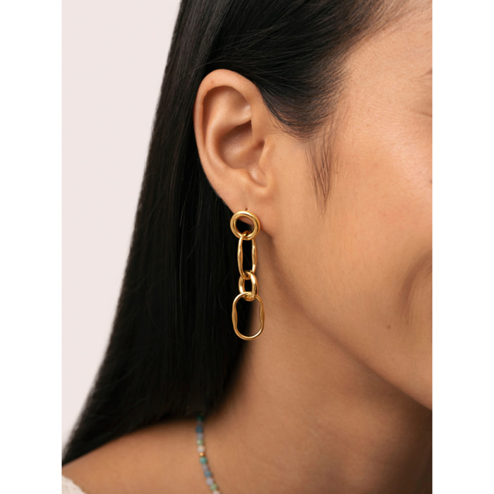 Pendientes Long Sailor Acero Baño Oro